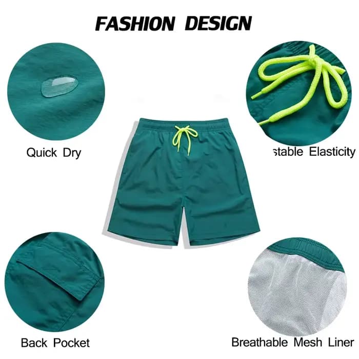 ESCATCH-Short de bain en nylon pour hommes, séchage rapide, short de plage, tissu solide, pantalon de surf, été