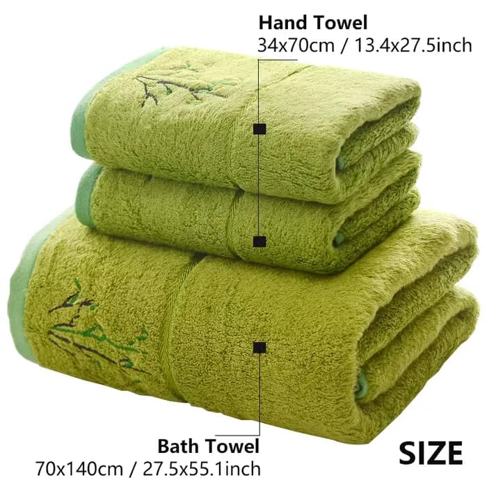 Ensemble de serviettes en Fiber de bambou brodées pour adultes, serviette de bain Super absorbante de couleur unie de haute qualité, serviettes de bain et essuie-mains pour la maison