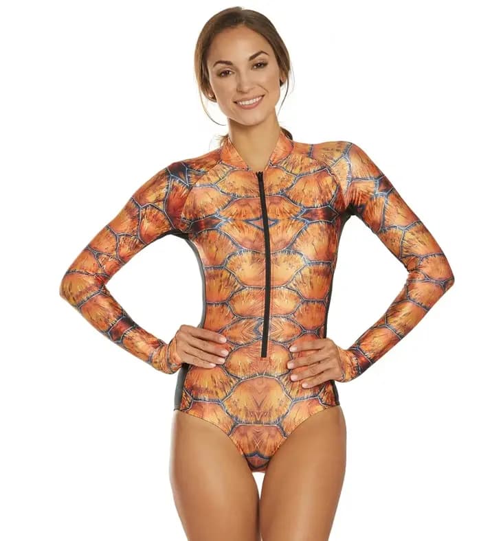SlipIns maillot de bain à manches longues été plage Surf avant fermeture éclair maillots de bain de loisirs femme natation confort Surf maillots de bain