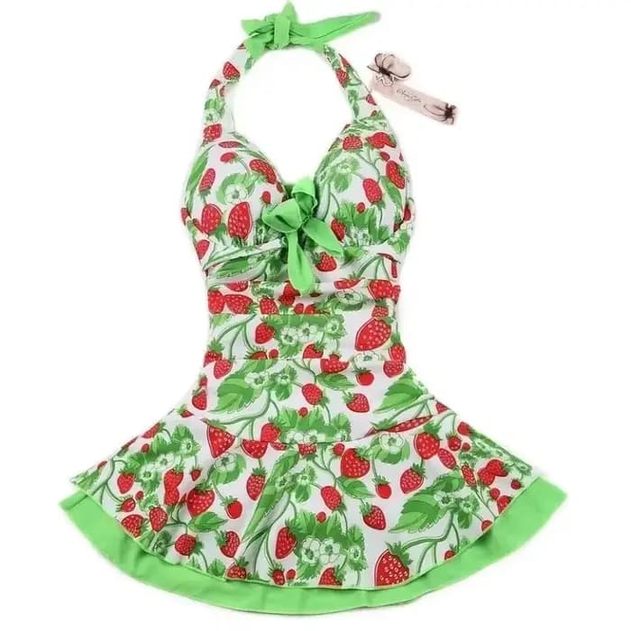 Femmes fraise robe de bain Vintage