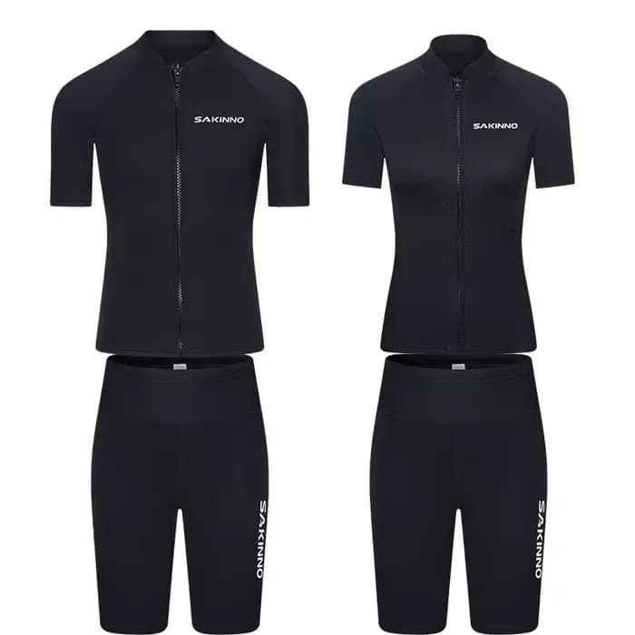 Hommes femmes 2mm néoprène Couple fendu Shorty combinaison chaude natation plongée en apnée surf combinaisons