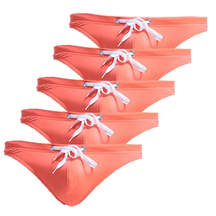 Lot de 5 Mini slips pour hommes, maillot de bain Super Sexy, sous-vêtements de plage, Tanga, poche, Bikini, Surf, culotte, vêtements de plage