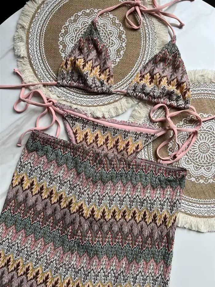 Ensemble de Bikini tricoté à la mode pour filles douces et épicées