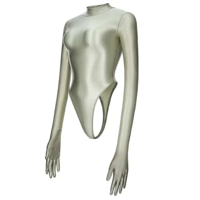 Maillot de bain sexy pour femme à manches longues avec gants