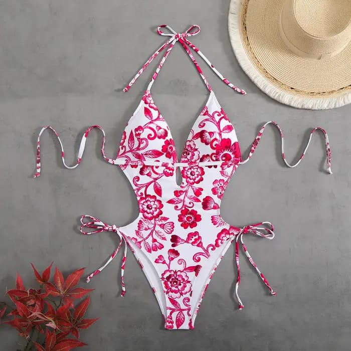 Nouveau Maillot de Bain Une Pièce Sexy à Imprimé Floral 2026 pour Femme