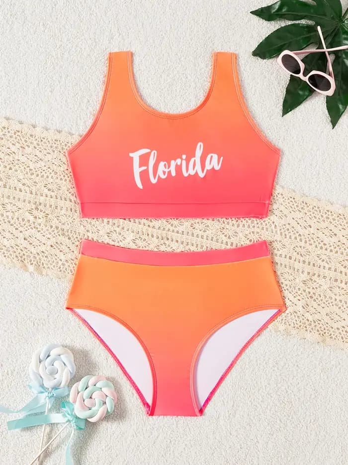 Maillot de bain deux pièces séparé pour filles
