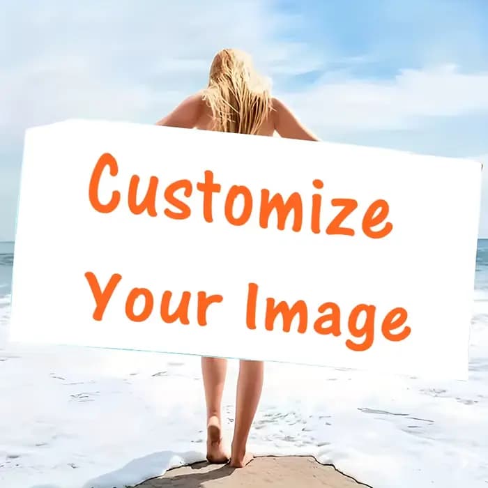 Serviette de plage personnalisée avec photo amusante, en microfibre, fine et absorbante, pour la pla