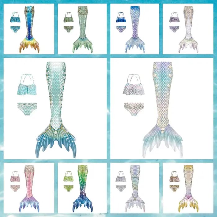 Maillot de bain queue de poisson sirène pour enfants, pour filles, été, plage, piscine, fête, sans bretelles, robe de princesse sirène, maillots de bain pour tout-petits