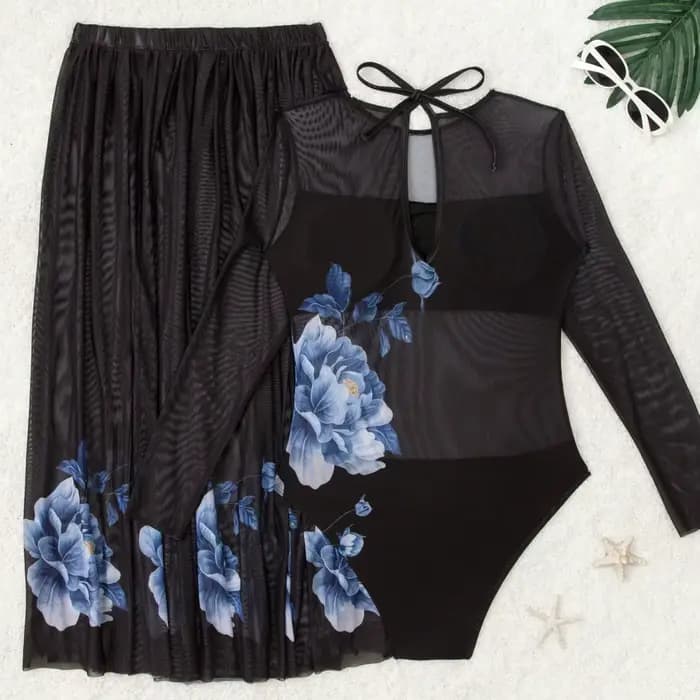 Maillot de bain une pièce à manches longues pour femmes