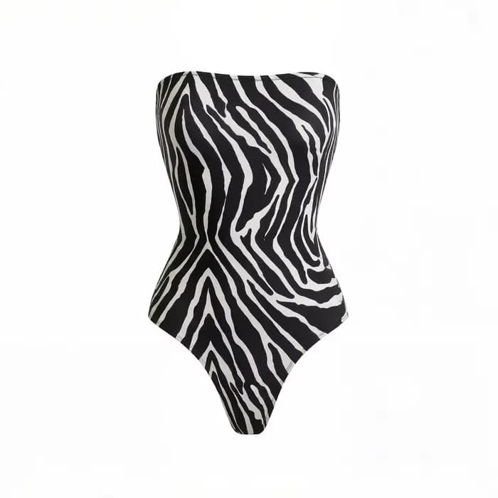 Maillot de bain imprimé zèbre et léopard