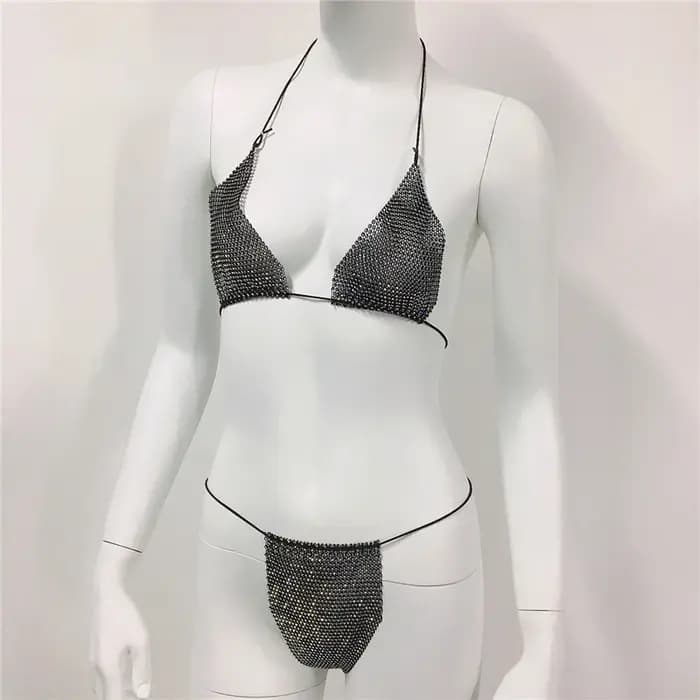 Maillot de bain pour femme Ensembles assortis maille diamant maillots