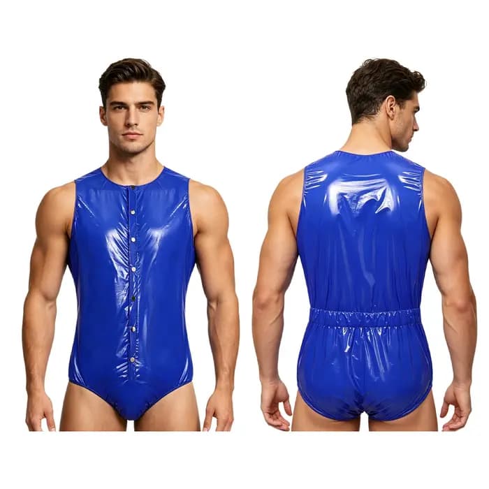 Maillot de bain brillant une pièce pour homme