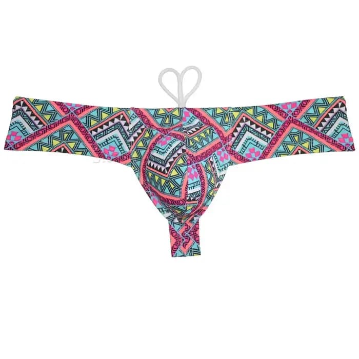 Maillot de bain pour hommes, boxer effronté, document géométrique rembourré, bikini amélioré