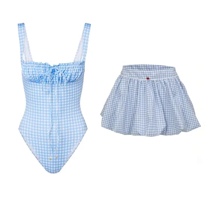 Maillot de bain une pièce imprimé avec jupe