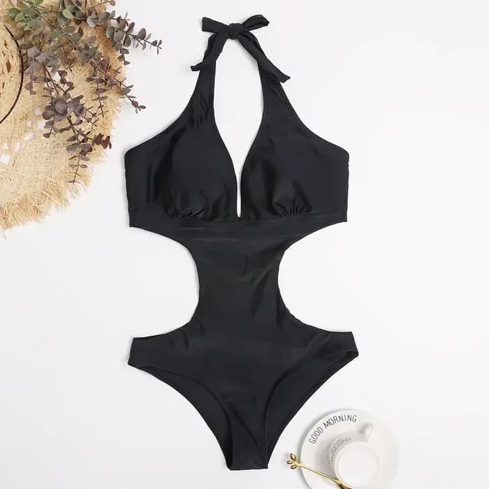Maillot de bain rouge une pièce pour femmes
