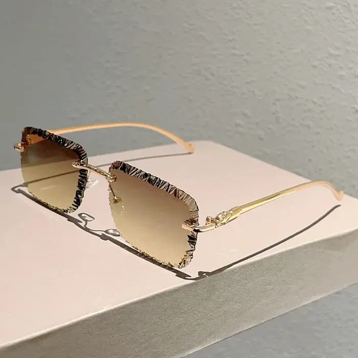 KAMMPT lunettes de soleil carrées sans monture hommes mode Vintage dégradé nuances décontractées femmes