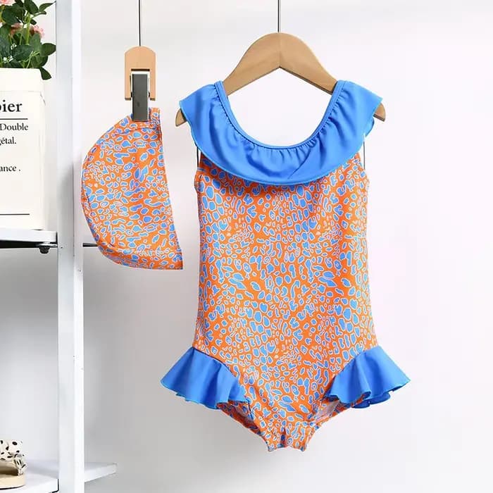 Fille chat imprimé maillot de bain et bonnet de bain 2 pièces ensembles été dessin animé maillots de bain pour 2 3 4 5 ans maillot de bain plage SPA tenue