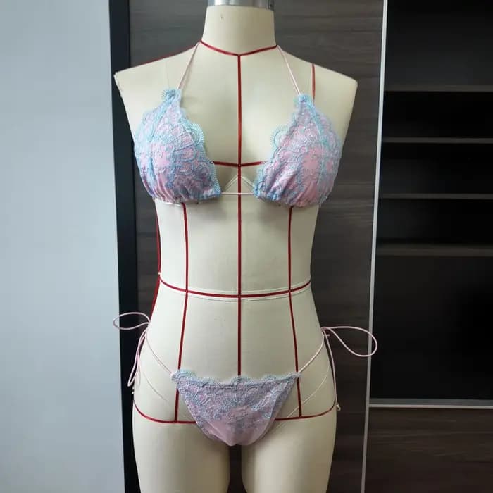 Nouvel ensemble bikini 2026 en dentelle patchwork pour femme