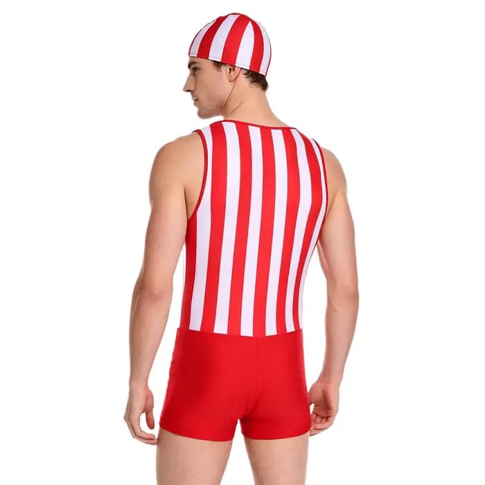 Combinaison de bain rayée pour homme