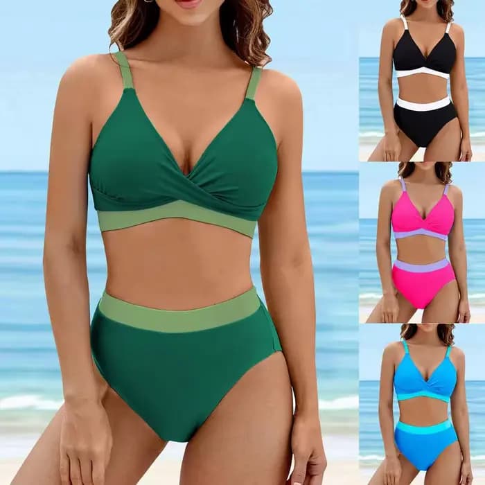 2026 nouveau taille haute Bikini femme maillot de bain femmes maillots de bain maillot de bain rembourré Push Up froncé maillot de bain femmes Bikini ensemble