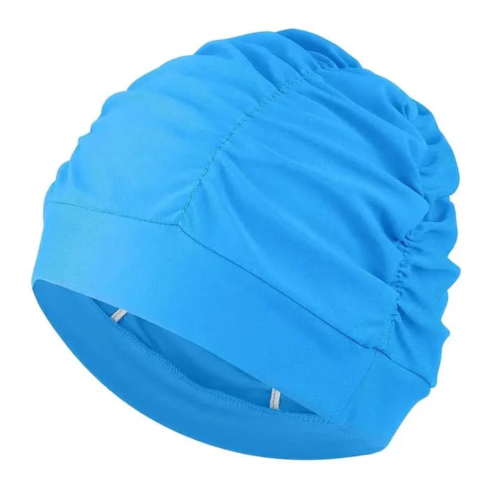 Bonnets de bain en tissu pour femmes, pour cheveux longs, en tissu Nylon, plissé, élastique, confortable, chapeaux de bain