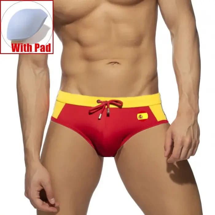 Maillots de bain pour hommes avec imprimé drapeau espagnol et brésilien, maillots de bain push-up, bikini sexy pour homme, shorts de bain, shorts de plage Desmiit UXH AU