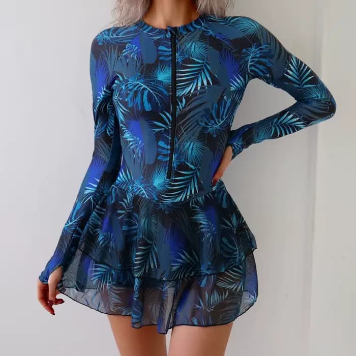 Été 2026 crème solaire une pièce maillots de bain fermé à manches longues maillots de bain sport surf femmes maillots de bain plage baigneur
