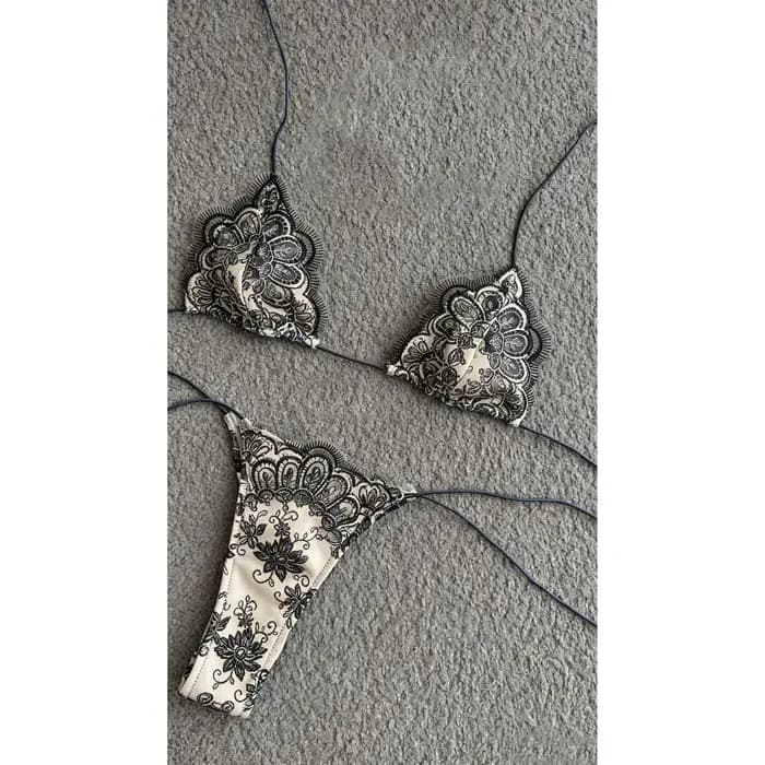 Maillot de bain bikini en dentelle deux pièces pour femme