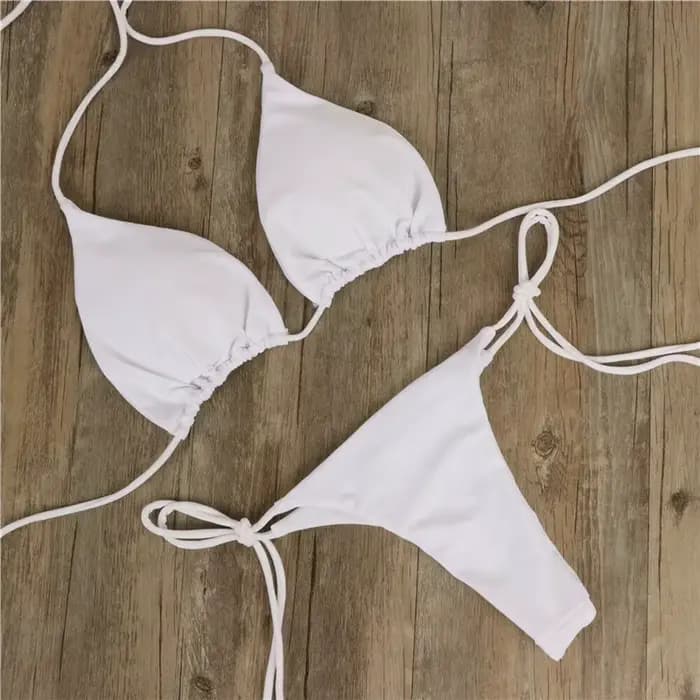 Ensemble de bikinis sexy, maillot de bain brésilien d'été pour femme, soutien-gorge et string, deux