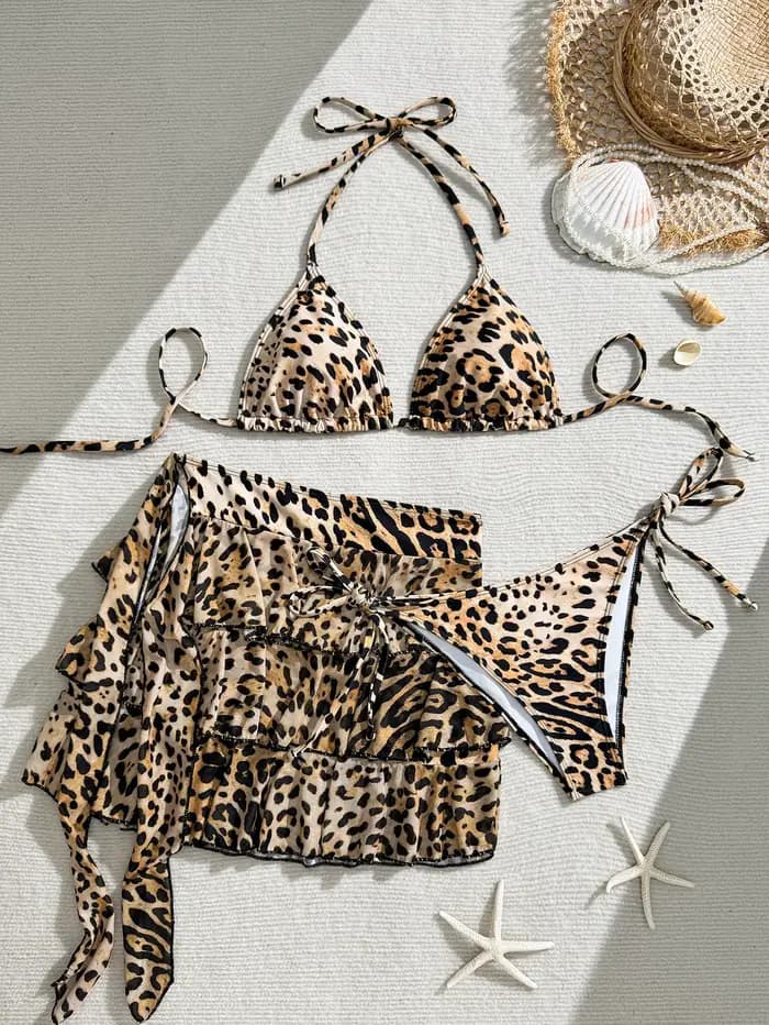 Maillot de bain sexy imprimé léopard pour femmes
