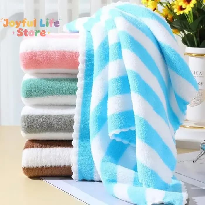 Nouvelle serviette épaisse absorbante, serviette de visage rayée en velours corail, serviette de bain à séchage rapide, serviette de plage, serviette de bain pour la maison