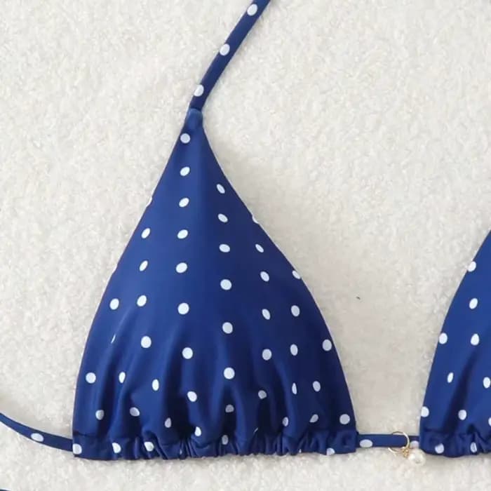 Ensemble Bikini sexy noir et blanc à pois