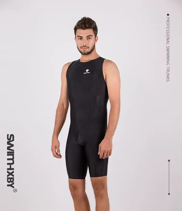 Maillot de bain de compétition sans manches pour hommes, Durable, imperméable, une pièce, pour cours