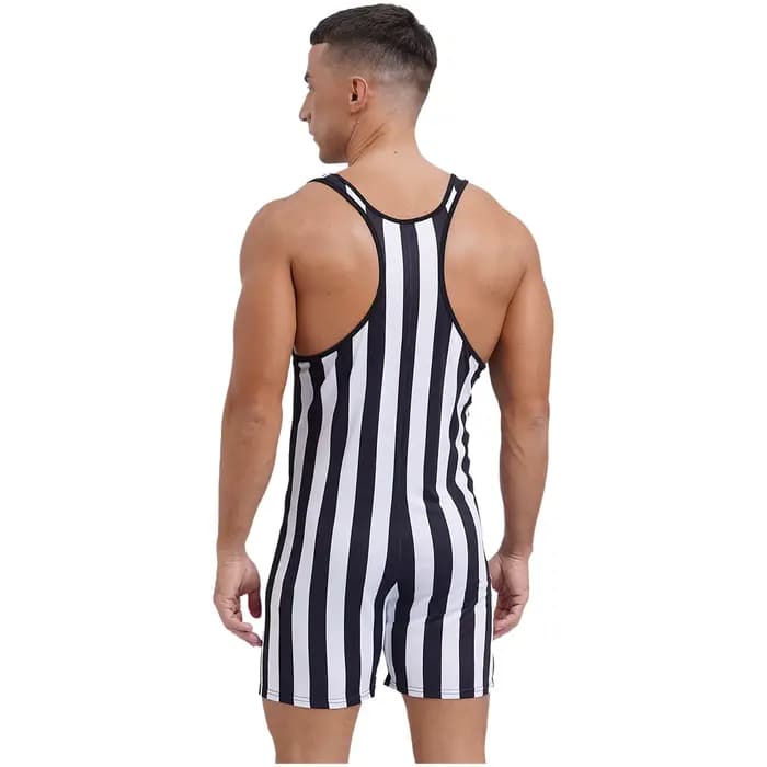 Maillot de bain une pièce athlétique rayé pour homme