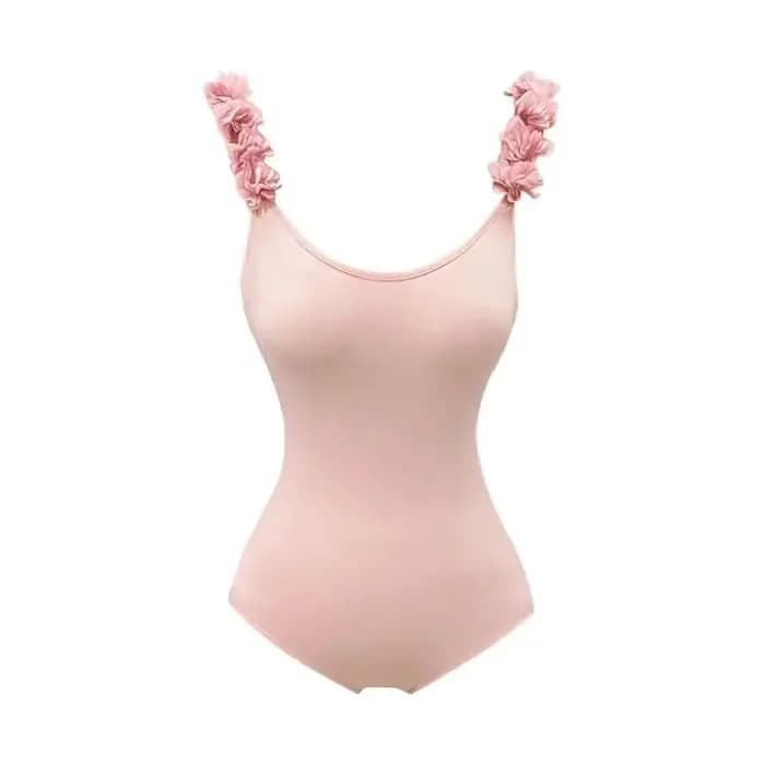 Maillot de bain une pièce à bretelles à fleurs tridimensionnelles pour femmes, corps mince, doux et épicé, pur désir de tremper dans le printemps chaud