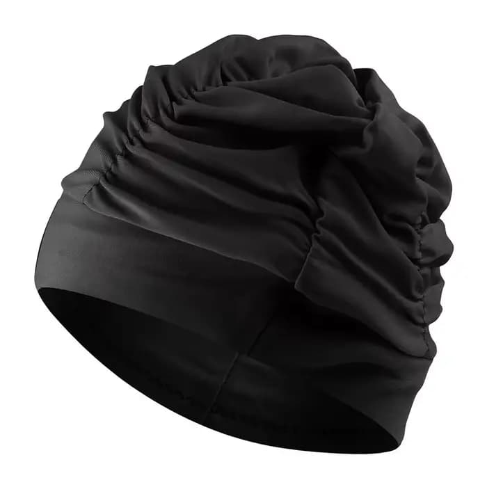 Bonnets de bain en tissu pour femmes, pour cheveux longs, en tissu Nylon, plissé, élastique, confortable, chapeaux de bain