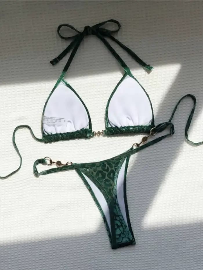 Léopard Bikinis ensemble Sexy à lacets Bikini ensembles maillot de bain maillots