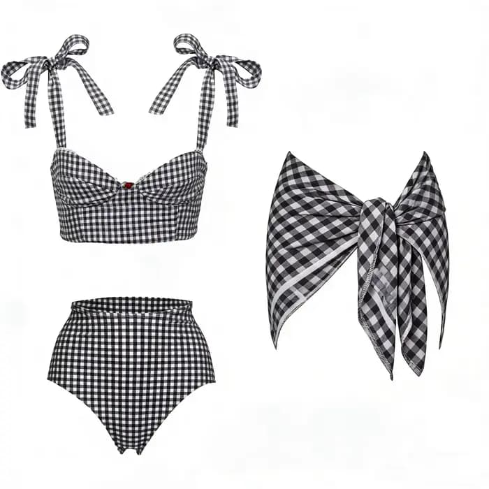 Maillot de bain sexy taille haute avec jupe, bikini, maillot de bain séparé pour femme, maillot de bain à bretelles latérales, tenue de bain