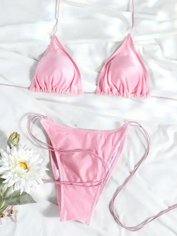 Bikini String Rose, Maillot de Bain Triangle 2026