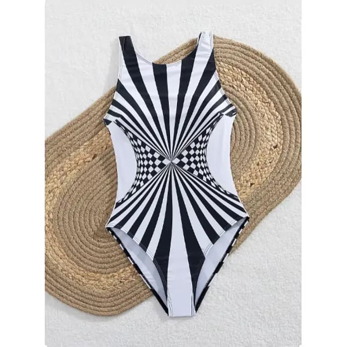 Maillot de bain une pièce élégant et Sexy pour femmes, col rond, séchage rapide, coussinets détachables, ensemble deux pièces, nouvelle collection 2025