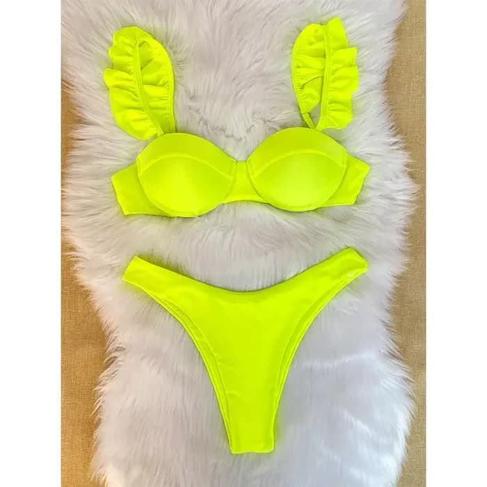 Maillot de bain jaune, bikini