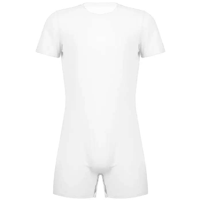 Maillot de bain à col rond pour hommes, manches courtes, combinaison, maillots de bain décontractés, fermeture éclair invisible, une pièce, barboteuses, combinaisons d'été sportives