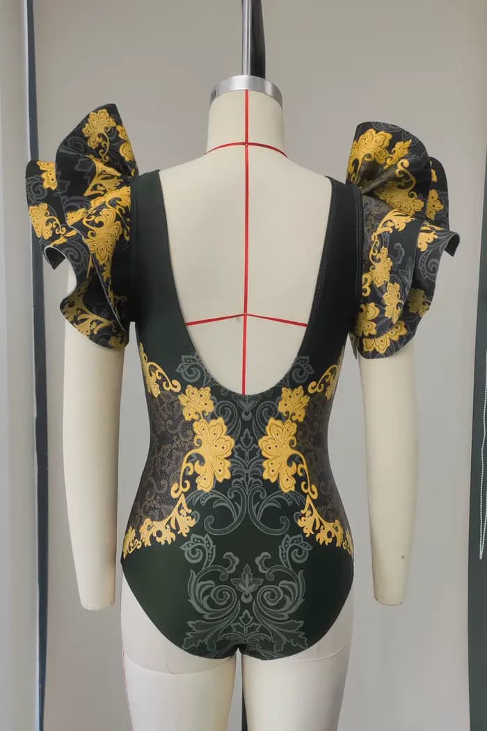 Maillot de bain 2026, design haut de gamme, 2 pièces, imprimé floral, volants, amincissant, vacances, sexy, bain chaud, maillot de bain une pièce pour femmes