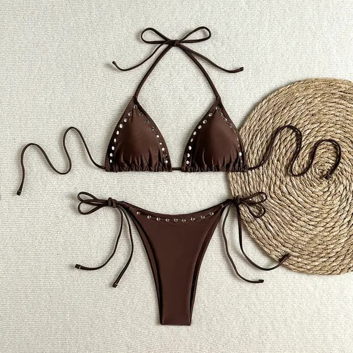 Ensemble bikini sexy à rivets 2026 pour femme