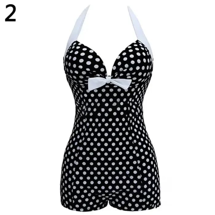 Maillot de bain une pièce à pois pour femme