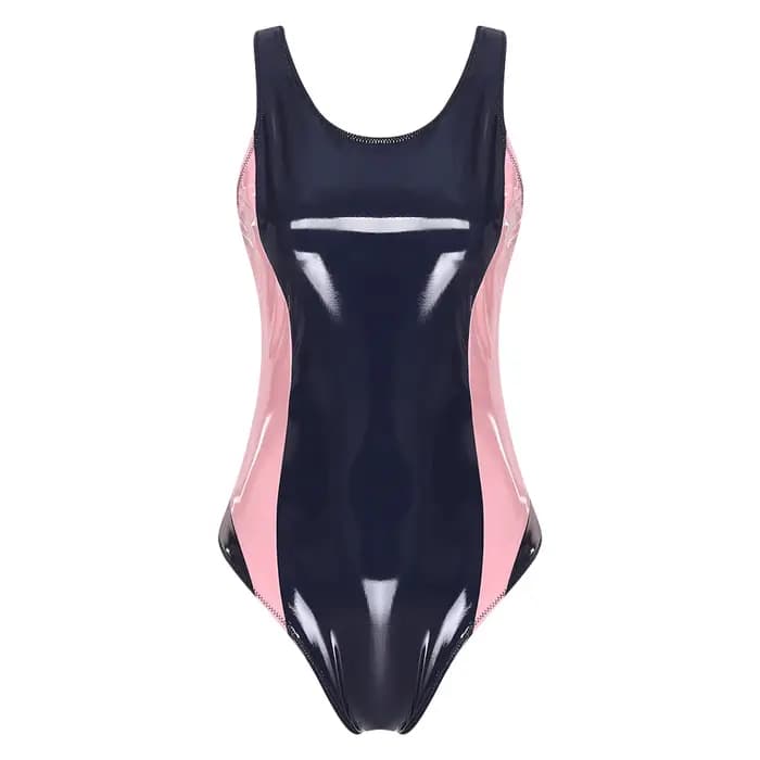 Maillot de bain femme effet mouillé en PU