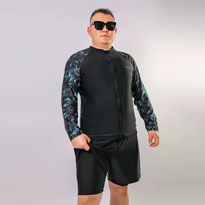 Maillot de bain une pièce à manches longues pour hommes, grande taille, pour les sources chaudes et