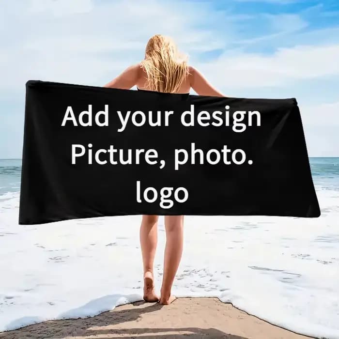 Serviette de plage personnalisée avec photo/logo