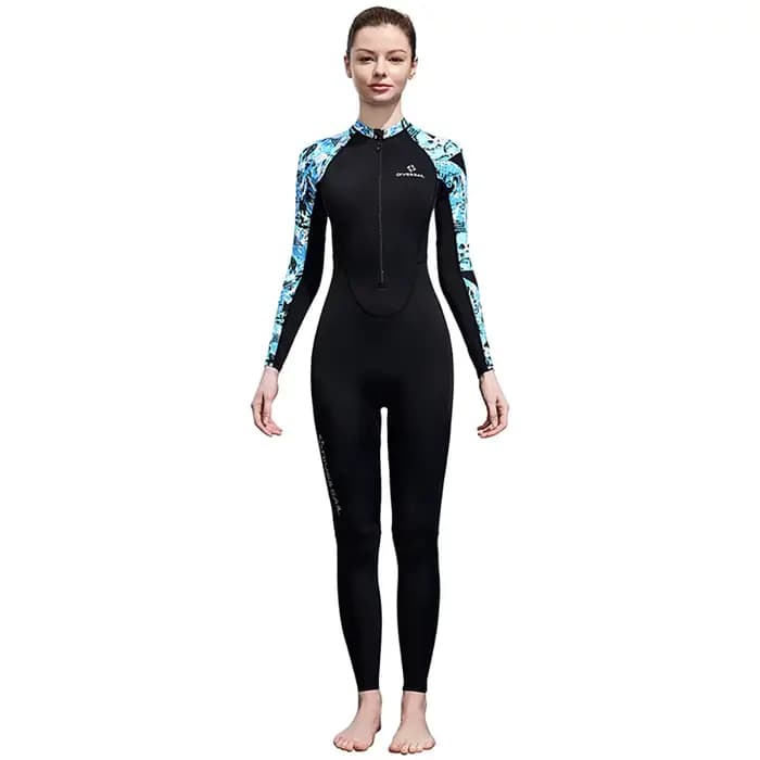 Femmes corps complet maillot de bain anti-éruption Lycra mince combinaison une pièce maillots de bain fermeture éclair à manches longues plongée peau maillots de bain protection solaire
