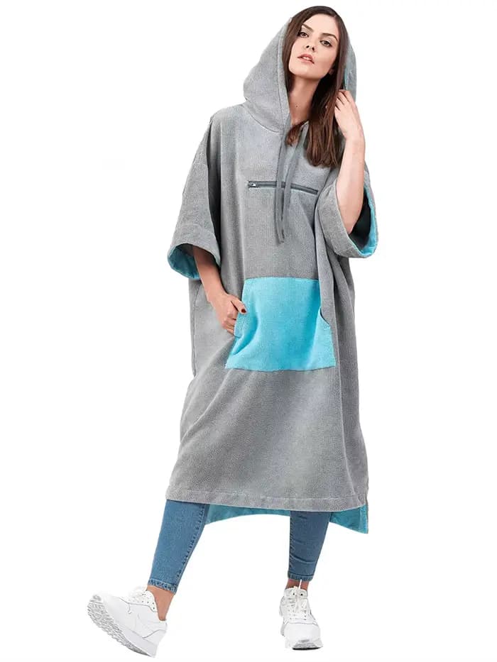 Poncho de natation et de surf pour adultes, Robe à langer épaisse avec capuche, Robe de bain pour Sp